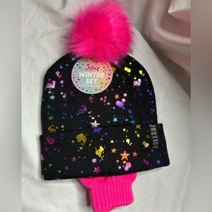 Justice girls hat/glove set